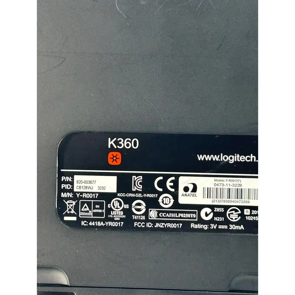 Logitech K360 Wireless Black/Yellow Keyboard w/ Unifying Receiver Free Shipping